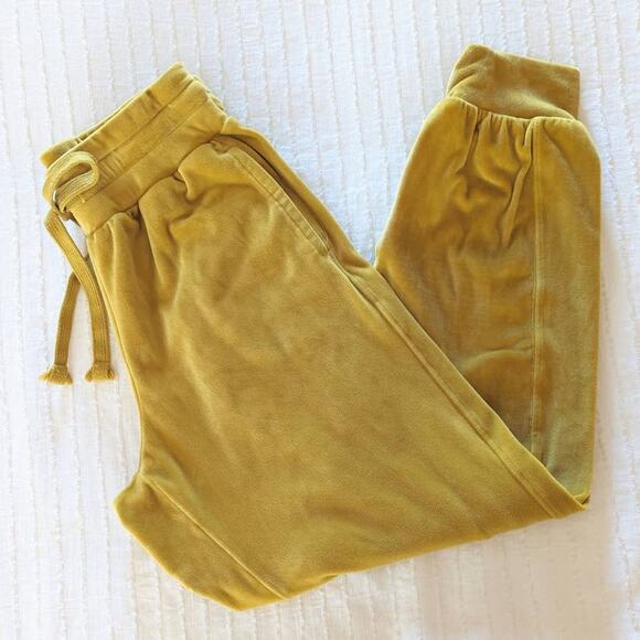 Anthropologie Saturday Sunday Merida Mustard Yellow Velvety Joggers XS - Picture 2 of 5